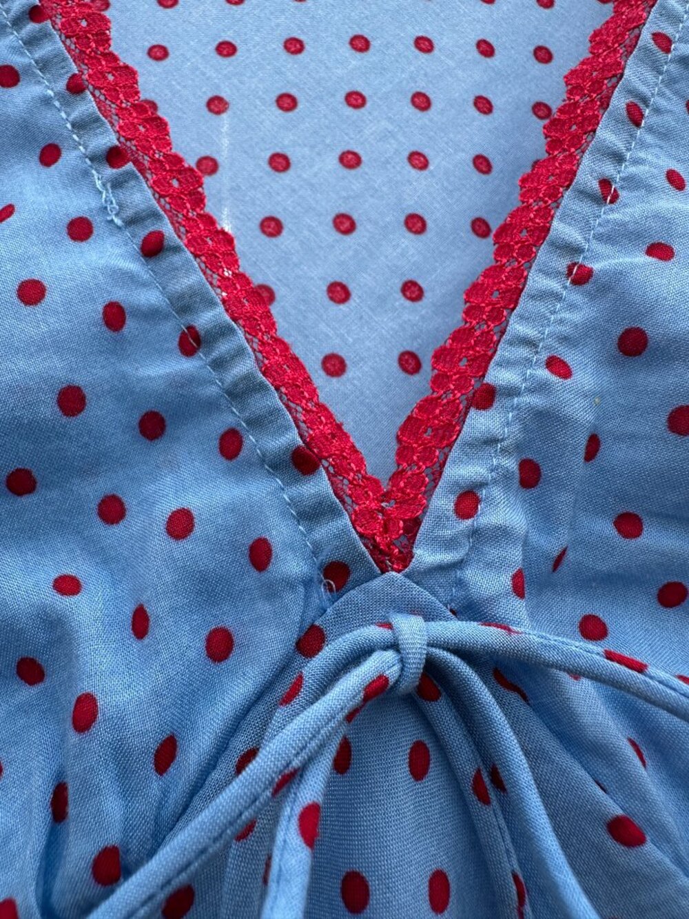 Reformation Cherry Top Summertime Dot Blue Polka Dot 6 - Picture 2 of 6